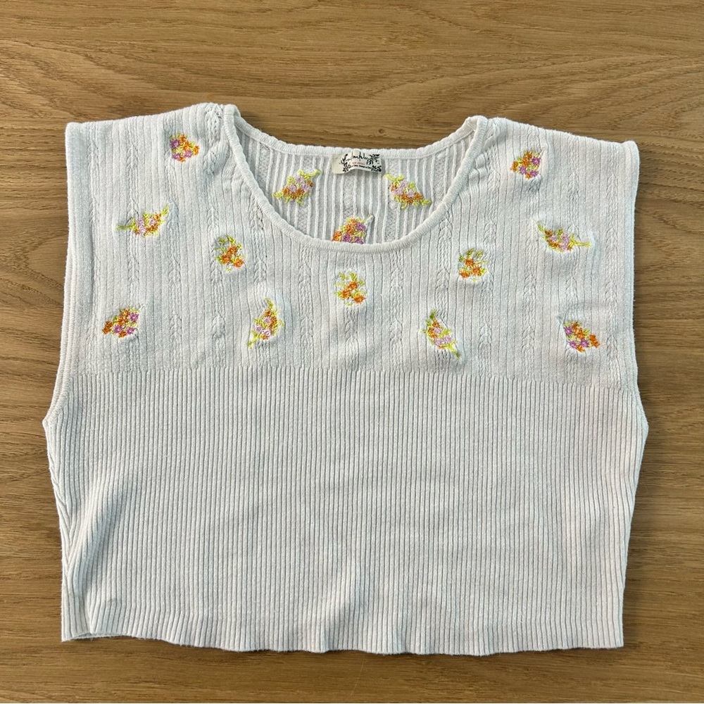 Free people embroided crop top